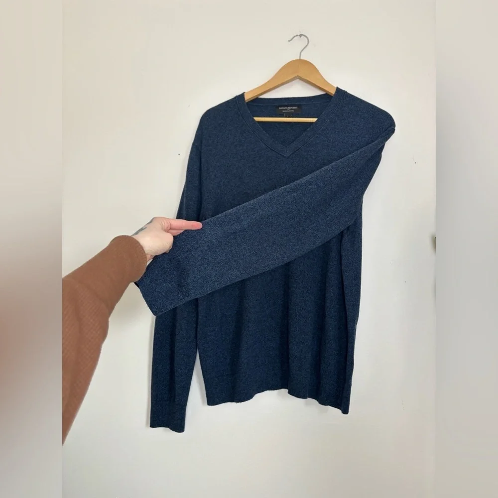 Banana Republic Premium Luxe Yarn Pullover In Blue